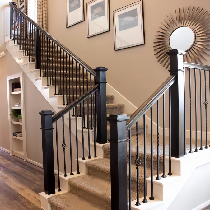 Plain bar black metal stair spindles Plain bar black metal stair spindles